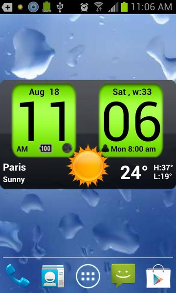 Flip Clock xTheme Widget 4x2 - Preview 1