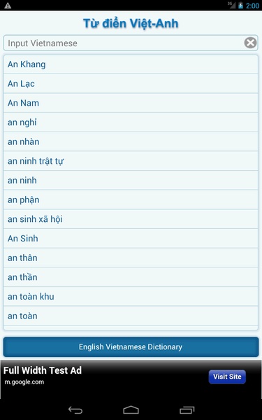 Vietnamese English Dictionary - Preview 1