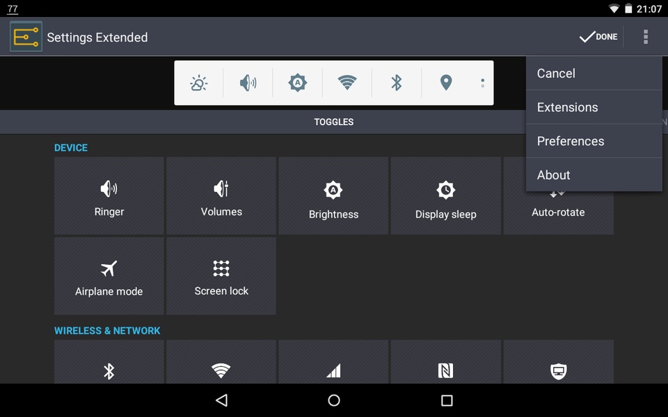 Settings Extended - Preview 1