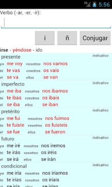 Spanish Conjugator - Preview 5