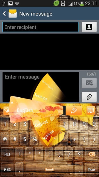 GO Keyboard Orange Autumn Theme - Preview 10