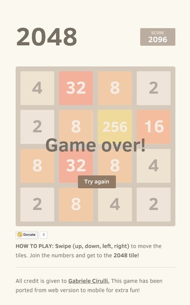 2048 by Gabriele Cirulli on the App Store