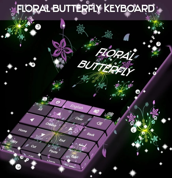Floral Butterfly Keyboard - Preview 5