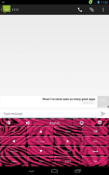 GO Keyboard Pink Zebra Theme - Preview 3