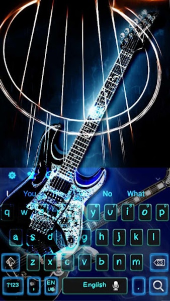 GO Keyboard Blue Rock Guitar theme - Preview 3