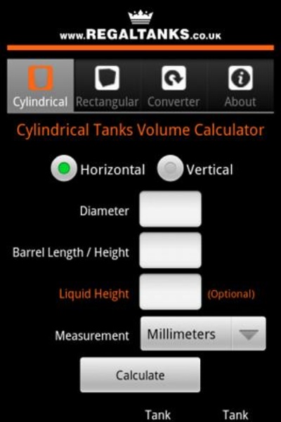 Regal Tanks Volume Calculator - Preview 3