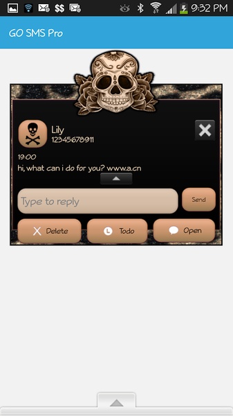 GOSMS SugarSkullz2SMS Theme - Preview 2