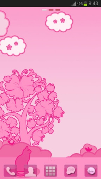 GO Launcher EX Theme Pink Cat - Preview 3