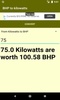 BHP to kilowatts Converter screenshot 2
