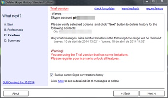 Delete Skype History screenshot 3