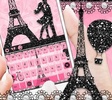 Pink Paris Rose Keyboard Eiffel Tower Theme screenshot 3