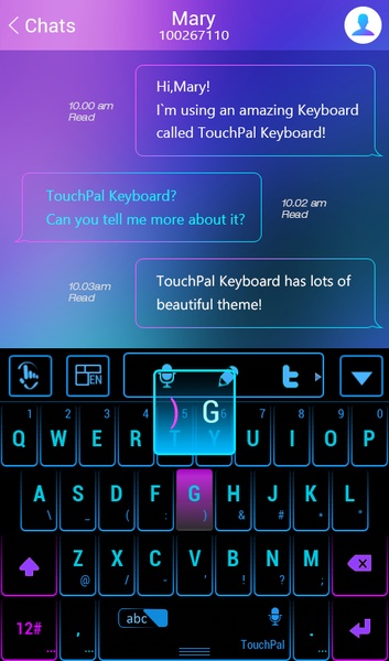 NeonLight TouchPal Theme - Preview 6