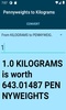 Pennyweights to Kilograms converter screenshot 1