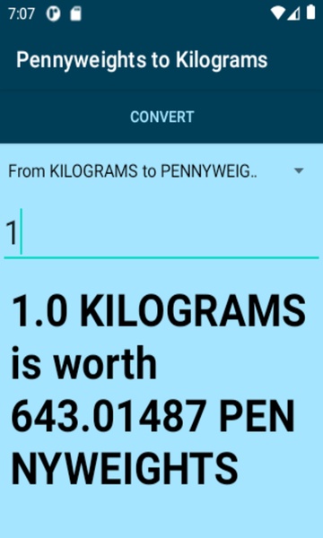 Pennyweights to Kilograms converter - Preview 1