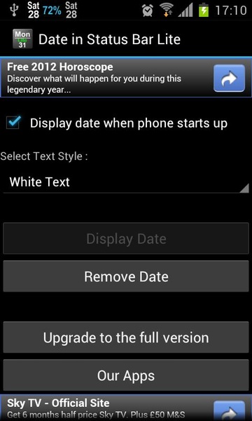 Date in Status Bar - Preview 1
