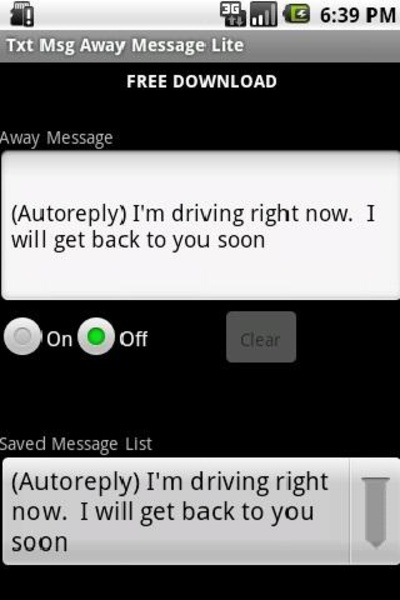 Txt Msg Away Message Lite - Preview 3