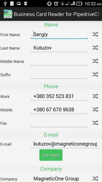 Business Card Reader for PipedriveCRM - Preview 3