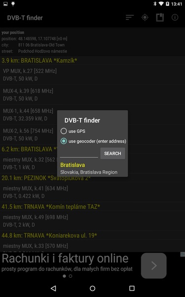DVB-T finder - Preview 1