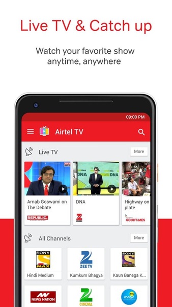 Free airtel best sale tv app