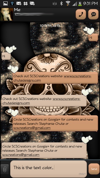 GOSMS SugarSkullz2SMS Theme - Preview 5