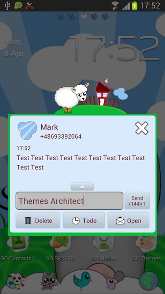 GO SMS Pro Happy Farm Theme - Preview 1