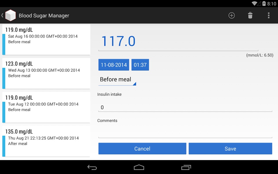 Blood Sugar Manager - Preview 2