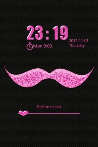 GO Locker Pink Mustache Theme - Preview 4