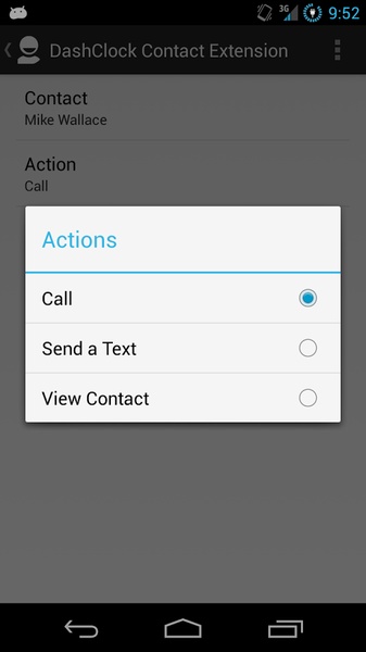 DashClock Contact Extension - Preview 1
