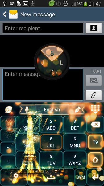 GO Keyboard Eiffel Paris Glow - Preview 1