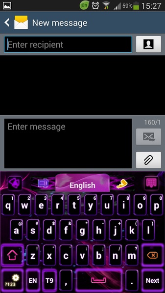 Purple Flame GO Keyboard theme - Preview 5
