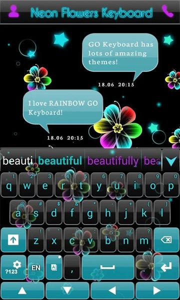 Neon Flowers Keyboard - Preview 3