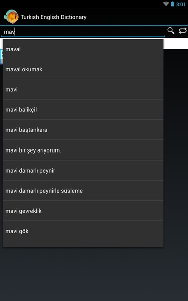 English Turkish Dictionary - Preview 2