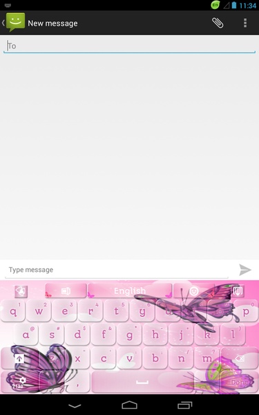 GO Keyboard Pink Butterflies Theme - Preview 4