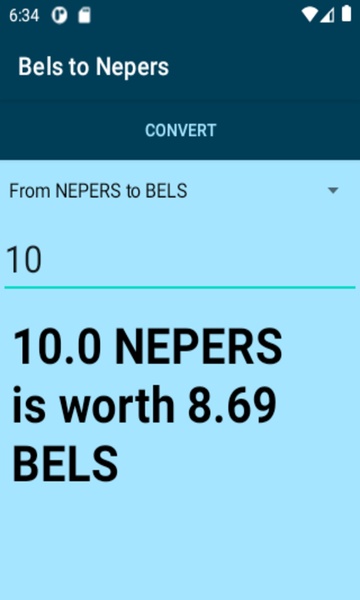 Bels to Nepers converter - Preview 2