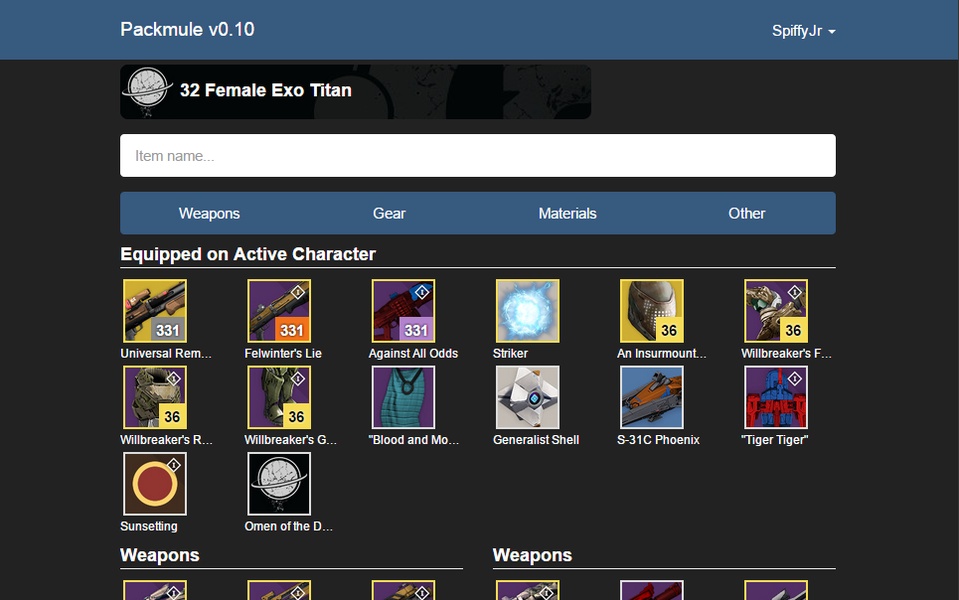 Packmule for Destiny - Preview 1
