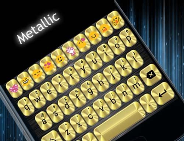 Theme Metallic Gold for Emoji Keyboard - Preview 1