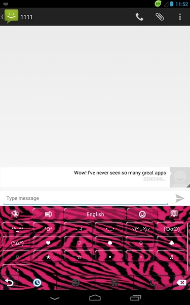 GO Keyboard Pink Zebra Theme - Preview 2