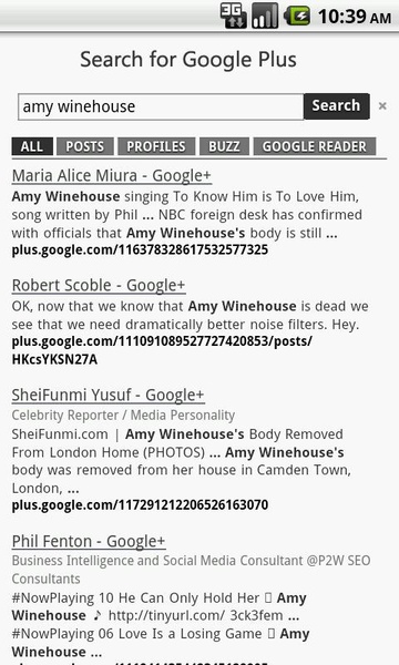 Search for Google Plus - Preview 3
