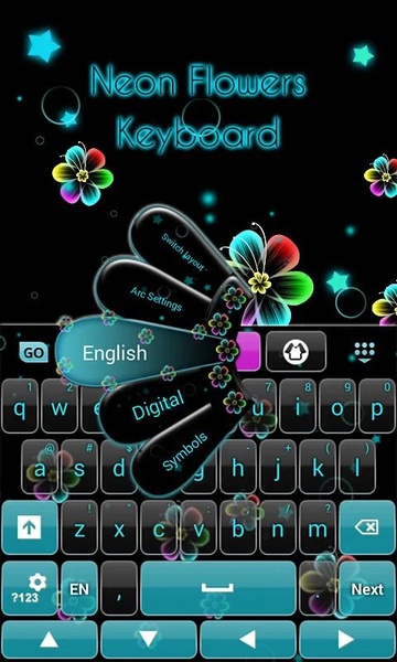 Neon Flowers Keyboard - Preview 4