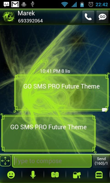 GO SMS Pro Future Theme - Preview 1