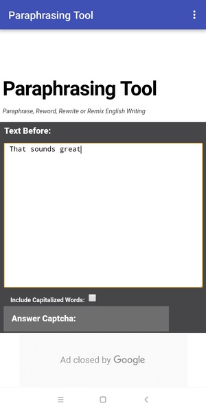 Paraphrasing Tool - Preview 1