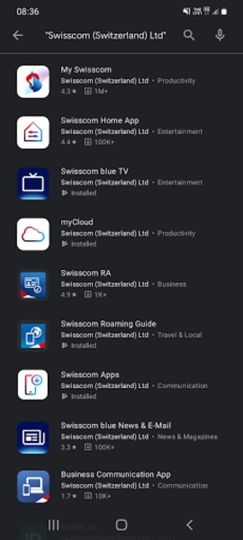 Swisscom Apps - Preview 2