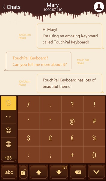 Love Chocolate TouchPal Theme - Preview 1