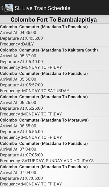 SL Live Train Schedule - Preview 1