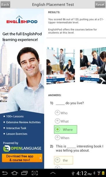 English Placement Test - Preview 2