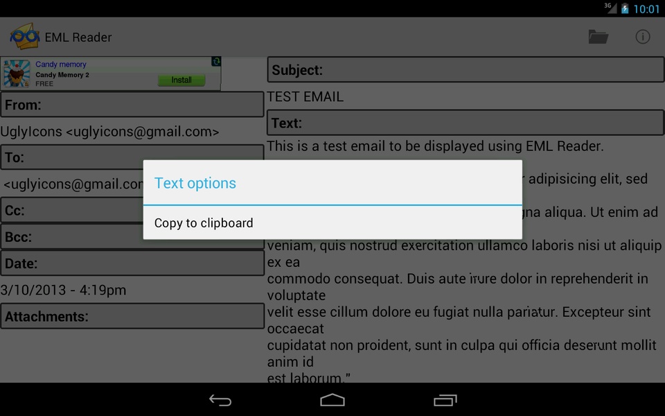 EML Reader FREE - Preview 1