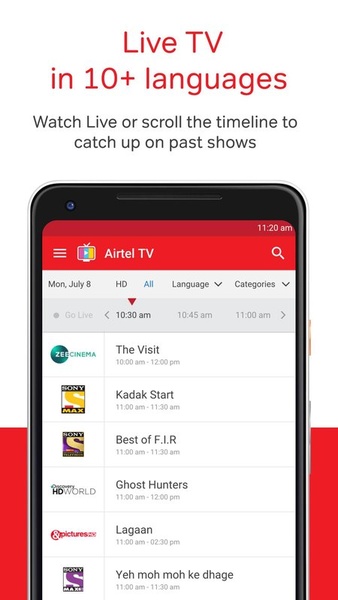 Free airtel deals live tv