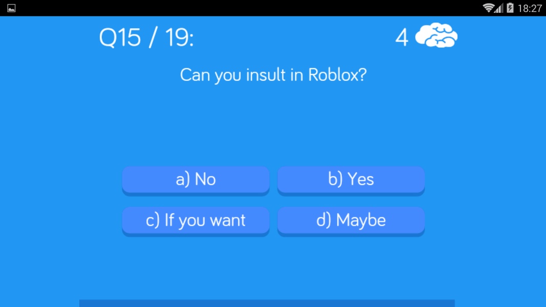 roblox - Questionário