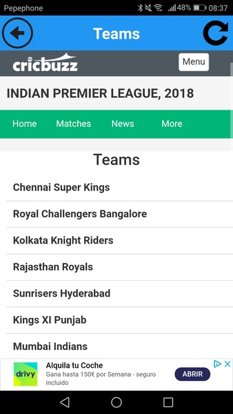 IPL Live Score 2018 | Schedule,Teams,Score - Preview 3