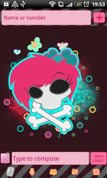 GO SMS Emo Skull Theme - Preview 2